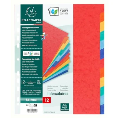 Afbeelding van Intercalaires nature future carte lustree 225g 12 positions a4 maxi