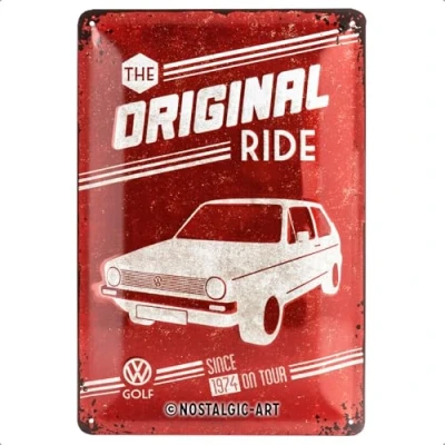 Afbeelding van VW Golf The Original Ride Metalen wandbord 20x30 cm