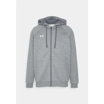 Afbeelding van Under Armour Rival Hoodie Sweater met rits, Heren, Maat: XS, Castlerock light heather/white