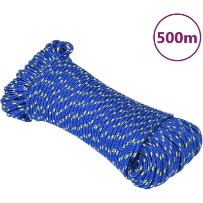 Afbeelding van vidaXL Boottouw 4 mm 500 m polypropyleen blauw