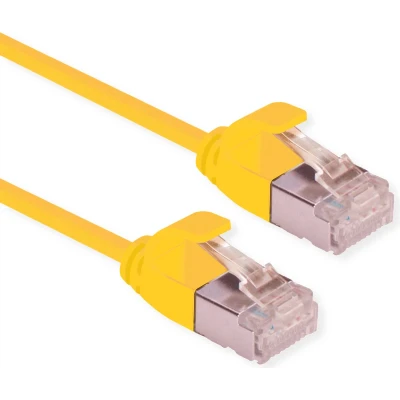 Afbeelding van ROLINE F/UTP DataCenter Patchkabel Cat.6A (Class EA), LSOH, extra dun, geel, 1 m