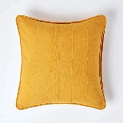 Afbeelding van Homescapes Rajput katoenen kussenhoes, mosterdgeel, 45 x cm