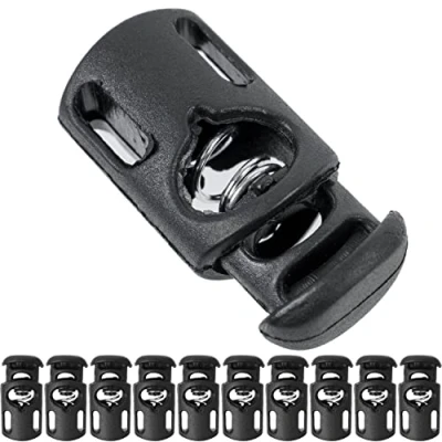 Afbeelding van 1 gat, 2 gatmaten om uit te kiezen, ideaal voor 3 5 mm koord, 10 stuks rubberen koordstoppen, snelsluiting, veters, glijbaan, bandtang, tanka jas, tent, schoenen, zwart, X