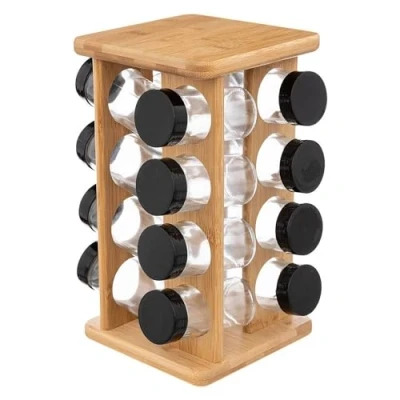 Image de FIVE Simply Smart Présentoir à Epices Rotatif 16 Pots 28cm Bambou