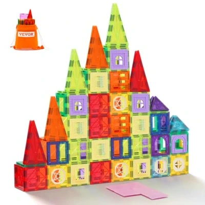 Image de VEVOR Tuiles magnétiques blocs de construction pour enfants 121 PCS