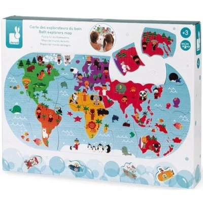 Image de Jouet pour le bain Janod Puzzle carte des explorateurs du