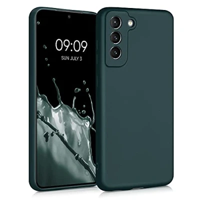 Afbeelding van kwmobile telefoonhoesje geschikt voor Samsung Galaxy S21 FE Hoesje smartphone Back cover in metallic petrol