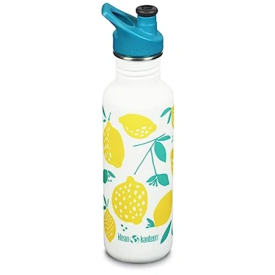 Afbeelding van Klean Kanteen Fles, klassiek, smal, uniseks, 27 ml, met sportdop,geel (Lemon)