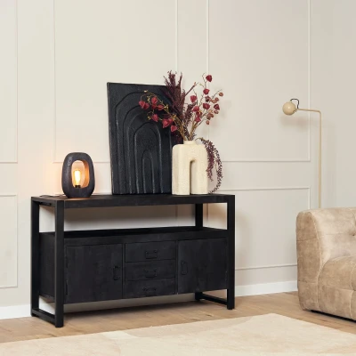 Afbeelding van Dressoir Boaz Black 135 cm