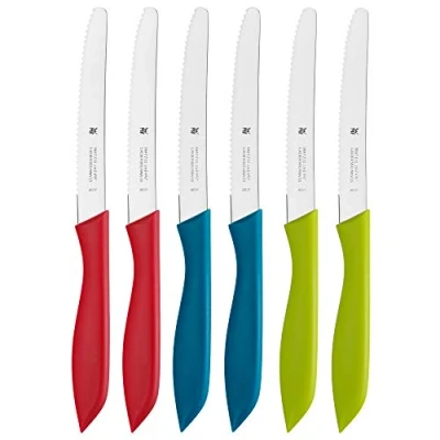 Afbeelding van WMF Classic Line Set van 6 ontbijtmessen staal met kunststof handvat, meerkleurig, 23 cm