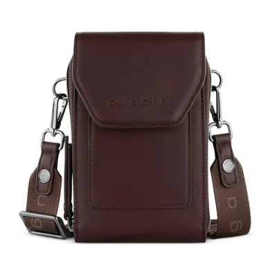 Afbeelding van bugatti Almata portefeuille bandoulière avec compartiment smartphone, sac crossover pour femme, marron