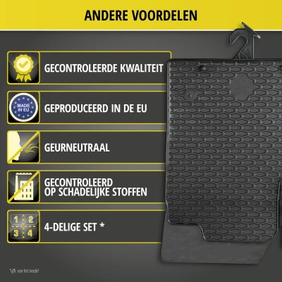 Afbeelding van WALSER 50786 Vloermatset Rubber voor en achter 4 Zwart OPEL: Insignia A Sports Tourer, B Tourer