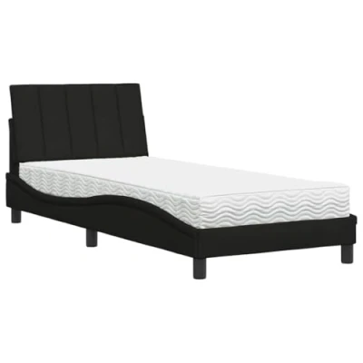 Afbeelding van vidaXL Bed met matras stof zwart 90x190 cm