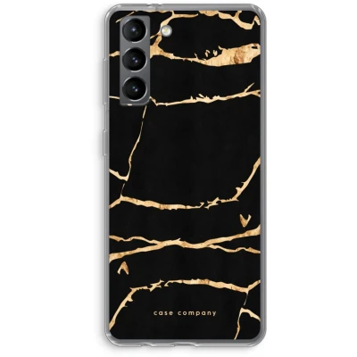 Afbeelding van Case Company® hoesje geschikt voor Samsung Galaxy S21 Gouden marmer Soft Cover Telefoonhoesje Bescherming aan alle Kanten en Schermrand