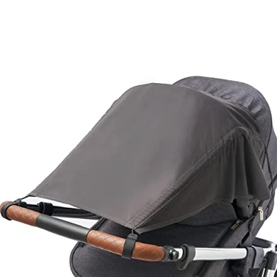 Afbeelding van l zonnezeil voor kinderwagens met zijbescherming, uv bescherming 50+, zonnekap kinderwagen, zonnedak, zonnerolgordijn, zonwering baby&#039;s, kleur: antraciet