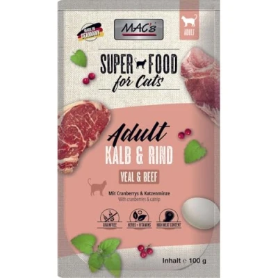 Afbeelding van MAC&#039;s Cat Maaltijdzakjes 12 x 100 g Kattenvoer Kalf &amp; Rund