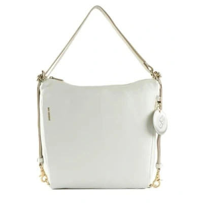 Afbeelding van MANDARINA DUCK Leren Schoudertas Mellow Leather Crossover Bag Optical White Wit