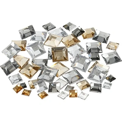 Afbeelding van Creative Strasstenen Vierkant 6x9x12mm Goud/zilver 360 Stuks