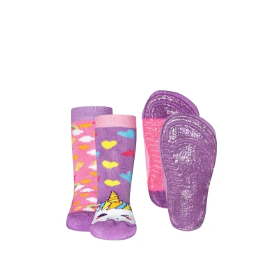Afbeelding van Ewers Stopper Einhorn 2 PACK Sokken voor kinderen, Maat: 18 19, Himbeere orchidee