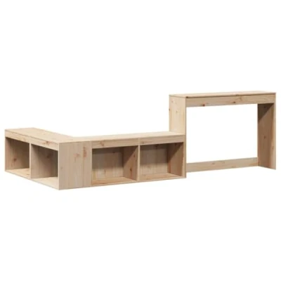 Afbeelding van vidaXL Nachtkastje met bureau 232x112x75 cm massief grenenhout