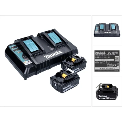 Afbeelding van Makita Power Source Kit 18 V met 2x BL 1850 B accu&#039;s 5,0 Ah + DC RD dubbele lader (199482 2)