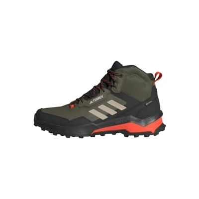 Afbeelding van Adidas Terrex AX4 MID Goretex Hiking Outdoorschoenen, Heren, Maat: 38 2/3, Olive strata/wonder beige/core black Kunststof/ textiel