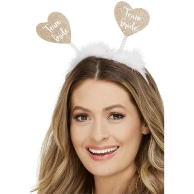 Afbeelding van Smiffys Diadeem/tiara Team Bride wit/goud polyester 25 x cm vrijgezellenfeest