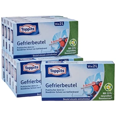 Afbeelding van Toppits diepvrieszakken, 2 liter, transparant, 35 stuks