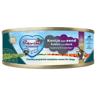 Afbeelding van Renske Blik Vers Gestoomd Complete Menu Eend Konijn Graanvrij 95 gr