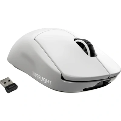 Afbeelding van Logitech PRO X SUPERLIGHT Gaming muis Radiografisch Optisch Wit 5 Toetsen 16000 dpi Oplaadbaar