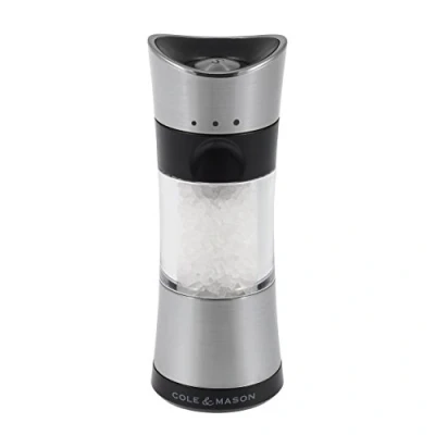 Afbeelding van Cole &amp; Mason Horsham Inox Zoutmolen 15,5cm Acryl RVS Instelbare Maalgrootte Inverta Precision+ Maalwerk
