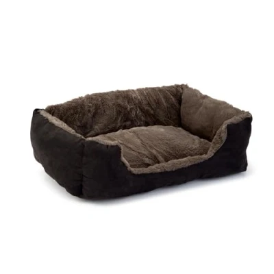 Afbeelding van Beeztees Pluche Ligbed Baboo Kat TaupeZwart 48x37x18cm