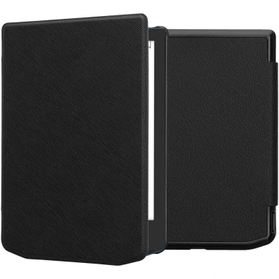 Afbeelding van kwmobile E reader hoesje geschikt voor Pocketbook Verse / Pro Color Vivlio Light HD hoes flip case met magnetische sluiting Ereader cover in zwart