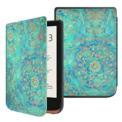 Afbeelding van Fintie Slimshell hoes voor Pocketbook Touch HD 3 / Lux 4 Basic 2 E Reader Premium lichtgewicht PU lederen met automatische slaap/wake functie, schaduw of blauw