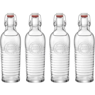 Afbeelding van Bormioli Rocco Beugelflessen / Weckflessen Officina 1825 Transparant 1.2 liter 4 stuks