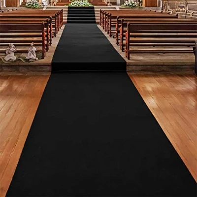Afbeelding van Floordirekt Gangläufer Premium tapijt, bruiloft, tentoonstellingsmat VIP moeilijk ontvlambaar, vele kleuren en maten (100 x 300 cm, zwart 980)