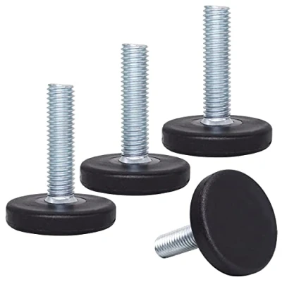 Afbeelding van SKIR&#039;CO 4 stuks nivelleringspoten M8 x 30 mm meubelpoten ronde metalen poten verstelbare draadstang