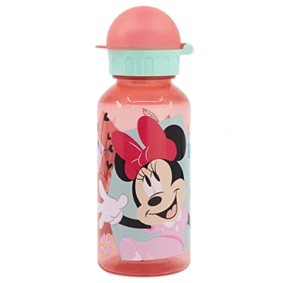 Afbeelding van Stor Minnie Mouse herbruikbare waterfles van kunststof met deksel, 370 ml