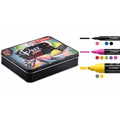 Afbeelding van STABILO FREE Acryl Marker Start Set 11 Markers 3 Verschillende Tip Sizes