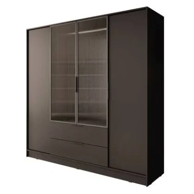 Afbeelding van Meubella Kledingkast Knox Zwart 206 cm