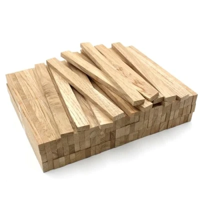 Afbeelding van 40 stuks houten stangen 22 x 10 250 mm eiken losse voor knutselen (eiken mm)