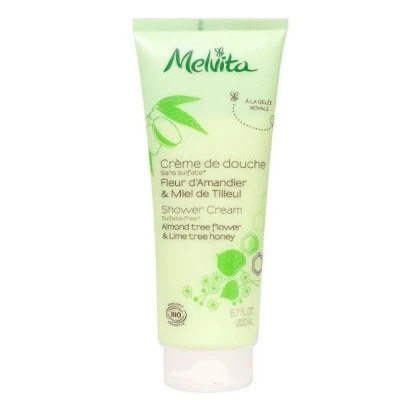 Afbeelding van Melvita Crème de Douche Fleur d&#039;Amandier &amp; Miel Tilleul Gel 200 ml