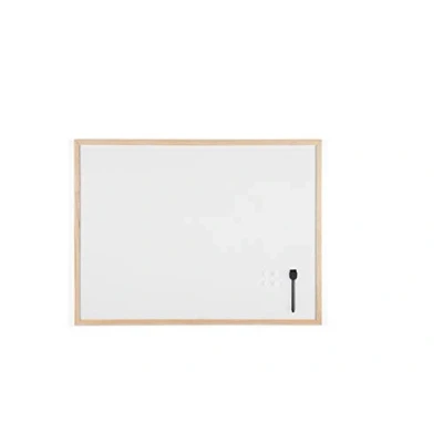 Afbeelding van Bi Office Budget whiteboard, magnetisch, 80 x 60 cm, met 1 marker en 2 magneten, memoboard houten frame gelakt stalen oppervlak