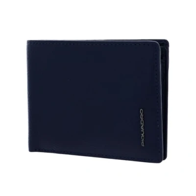 Afbeelding van PIQUADRO Leren Portemonnee Modus Special Men&#039;s Wallet With Coin Pocket RFID Blu Blauw