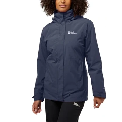 Afbeelding van Jack Wolfskin Rotwand 3IN1 Outdoorjas, Dames, Maat: Large, Graphite