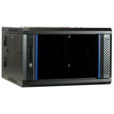 Afbeelding van DSIT 6U wandkast / serverbehuizing (kantelbaar) met glazen deur 600x600x368mm (BxDxH) 19 inch