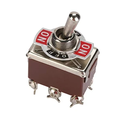 Afbeelding van YWBL WH DPDT 5 stuks tuimelschakelaar, 250 V, 15 A, 6 pinnen, 3 posities, terminal ON OFF metalen schakelaar 12 mm montagegat, vervanging van de stroombron