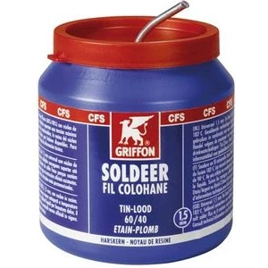 Afbeelding van Griffon draadsoldeer tin lood 60 40 harskern 1,5 mm, 500 gram, pot
