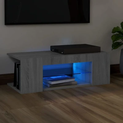 Afbeelding van Tv meubel met LED verlichting 90x39x30 cm grijs sonoma eiken