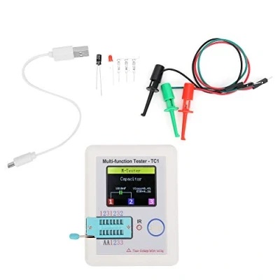Afbeelding van Transistortester, LCR TC1 achtergrondverlichtingstransistor 3,5 inch TFT display multifunctionele transistortester voor condensatordiodes